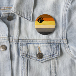 SlipperyJoe's Bärenpride-Fahne Holzbodenstruktur Button