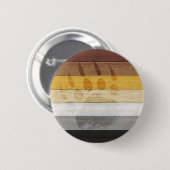 SlipperyJoe's Bärenpride-Fahne Holzbodenstruktur Button (Vorne & Hinten)