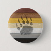 SlipperyJoe's Bärenpride-Fahne Holzbodenstruktur Button (Vorderseite)