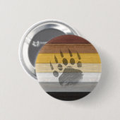 SlipperyJoe's Bärenpride-Fahne Holzbodenstruktur Button (Vorne & Hinten)