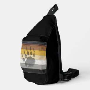 SlipperyJoe's Bärenpride-Fahne Holzbodenstruktur Crossbody Bag
