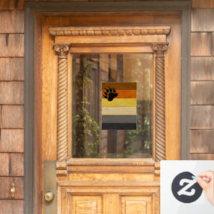 SlipperyJoe's Bärenpride-Fahne Holzbodenstruktur Fensteraufkleber