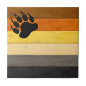 SlipperyJoe's Bärenpride-Fahne Holzbodenstruktur Fliese (Vorderseite)