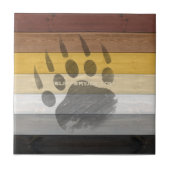 SlipperyJoe's Bärenpride-Fahne Holzbodenstruktur Fliese (Vorderseite)