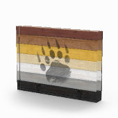 SlipperyJoe's Bärenpride-Fahne Holzbodenstruktur Fotoblock (Rechts)