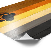 SlipperyJoe's Bärenpride-Fahne Holzbodenstruktur Fotodruck (Ecke)