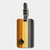 SlipperyJoe's Bärenpride-Fahne Holzbodenstruktur Gepäckanhänger (Vorderseite vertikal)