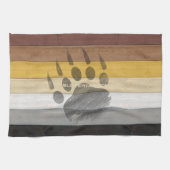 SlipperyJoe's Bärenpride-Fahne Holzbodenstruktur Geschirrtuch (Horizontal)