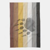 SlipperyJoe's Bärenpride-Fahne Holzbodenstruktur Geschirrtuch (Vertikal)