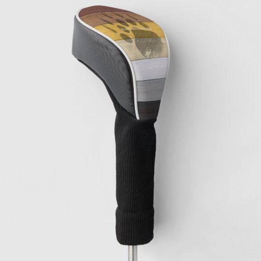 SlipperyJoe's Bärenpride-Fahne Holzbodenstruktur Golf Headcover (angewinkelt)