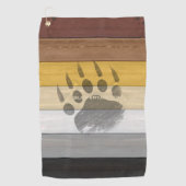 SlipperyJoe's Bärenpride-Fahne Holzbodenstruktur Golfhandtuch (Vorderseite)