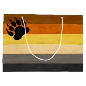 SlipperyJoe's Bärenpride-Fahne Holzbodenstruktur Große Geschenktüte (Rückseite)