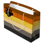 SlipperyJoe's Bärenpride-Fahne Holzbodenstruktur Große Geschenktüte (Rückseite Schrägansicht)