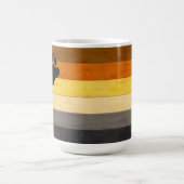 SlipperyJoe's Bärenpride-Fahne Holzbodenstruktur Kaffeetasse (Mittel)
