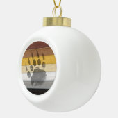 SlipperyJoe's Bärenpride-Fahne Holzbodenstruktur Keramik Kugel-Ornament (Rechts)