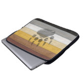 SlipperyJoe's Bärenpride-Fahne Holzbodenstruktur Laptopschutzhülle (Vorne Knopf)