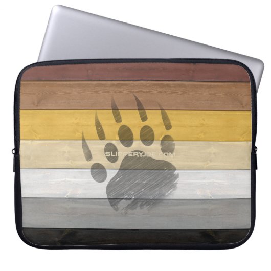 SlipperyJoe's Bärenpride-Fahne Holzbodenstruktur Laptopschutzhülle (Vorderseite)