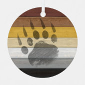 SlipperyJoe's Bärenpride-Fahne Holzbodenstruktur Ornament Aus Metall (Vorderseite)