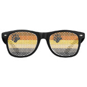 SlipperyJoe's Bärenpride-Fahne Holzbodenstruktur Partybrille (Vorderseite)