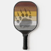 SlipperyJoe's Bärenpride-Fahne Holzbodenstruktur Pickleball Schläger (Rückseite)