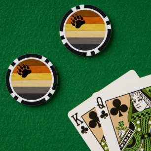 SlipperyJoe's Bärenpride-Fahne Holzbodenstruktur Pokerchips