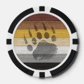SlipperyJoe's Bärenpride-Fahne Holzbodenstruktur Pokerchips (Vorderseite)