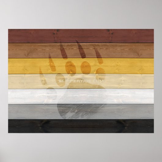 SlipperyJoe's Bärenpride-Fahne Holzbodenstruktur Poster (Vorne)
