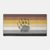 SlipperyJoe's Bärenpride-Fahne Holzbodenstruktur Schreibtischunterlage (Vorderseite)