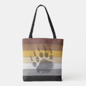 SlipperyJoe's Bärenpride-Fahne Holzbodenstruktur Tasche (Rückseite)