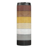 SlipperyJoe's Bärenpride-Fahne Holzbodenstruktur Thermosbecher (Rückseite)