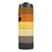 SlipperyJoe's Bärenpride-Fahne Holzbodenstruktur Thermosbecher (Vorderseite)