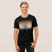 SlipperyJoe's Bärenpride-Fahne Holzbodenstruktur Tri-Blend Shirt (Vorderseite voll)