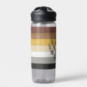 SlipperyJoe's Bärenpride-Fahne Holzbodenstruktur Trinkflasche (Vorderseite)