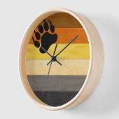 SlipperyJoe's Bärenpride-Fahne Holzbodenstruktur Uhr (Winkel)