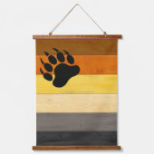 SlipperyJoe's Bärenpride-Fahne Holzbodenstruktur Wandteppich Mit Holzrahmen (Vorderseite)