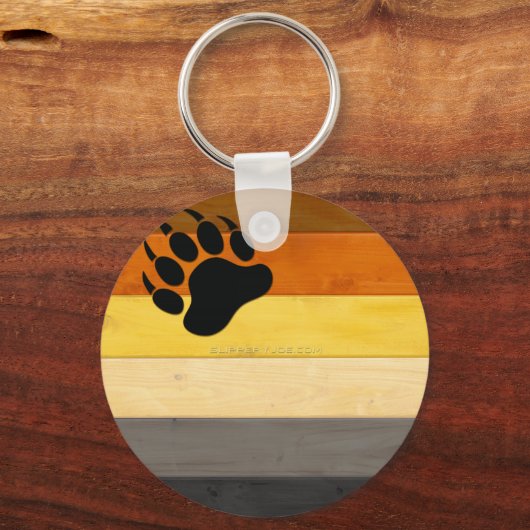 SlipperyJoe's Bärenpride-Flagge Holzbruderschaft f Schlüsselanhänger (Vorderseite)