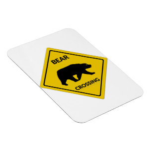 SlipperyJoe's Bärenübergangsschild Bär Silhouette  Magnet