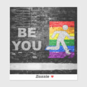 SlipperyJoe's Be You Backsteinwall Strichmännchen  Aufkleber (Blatt)