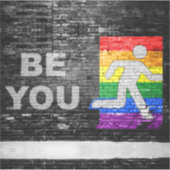 SlipperyJoe's Be You Backsteinwall Strichmännchen  Aufkleber (Vorderseite)
