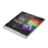 SlipperyJoe's Be You Backsteinwall Strichmännchen  Fliese (Seite)