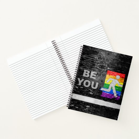 SlipperyJoe's Be You Backsteinwall Strichmännchen Notizblock (Innenseite)