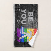 SlipperyJoe's Be You Black Backstein Wand Spazierf Badhandtuch Set (Handtuch)