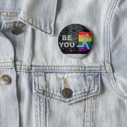 SlipperyJoe's Be You Black Backstein Wand Spazierf Button (Beispiel)