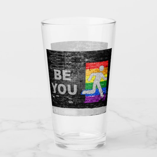 SlipperyJoe's Be You Black Backstein Wand Spazierf Glas (Vorderseite)