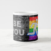 SlipperyJoe's Be You Black Backstein Wand Spazierf Jumbo-Tasse (Vorderseite)