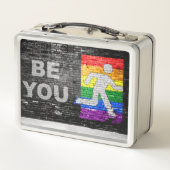 SlipperyJoe's Be You Black Backstein Wand Spazierf Metall Brotdose (Rückseite)