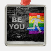 SlipperyJoe's Be You Black Backstein Wand Spazierf Ornament Aus Metall (Vorne)