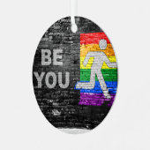 SlipperyJoe's Be You Black Backstein Wand Spazierf Ornament Aus Metall (Vorderseite links)