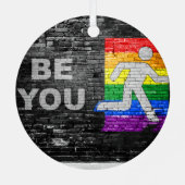 SlipperyJoe's Be You Black Backstein Wand Spazierf Ornament Aus Metall (Rückseite)