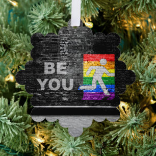 SlipperyJoe's Be You Black Backstein Wand Spazierf Ornament Karte